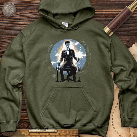 Inventor Nikola Tesla Hoodie Military Green / S