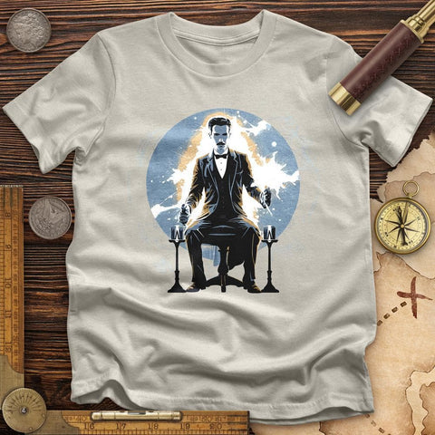 Inventor Nikola Tesla T-Shirt Ice Grey / S