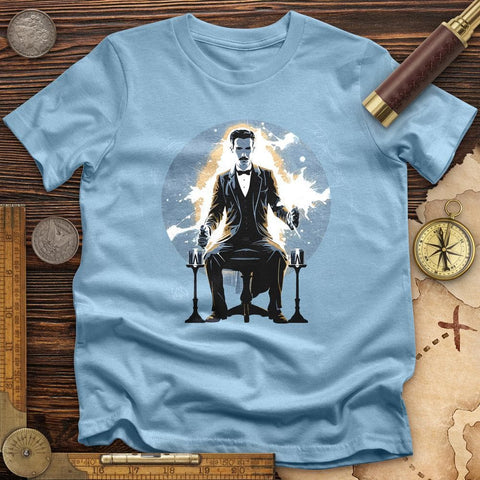 Inventor Nikola Tesla T-Shirt Light Blue / S