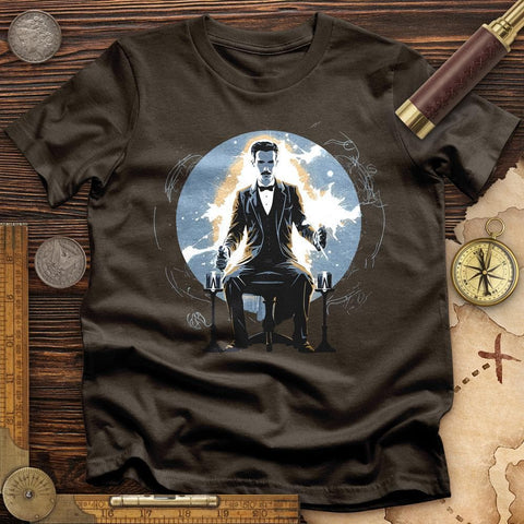 Inventor Nikola Tesla T-Shirt Dark Chocolate / S