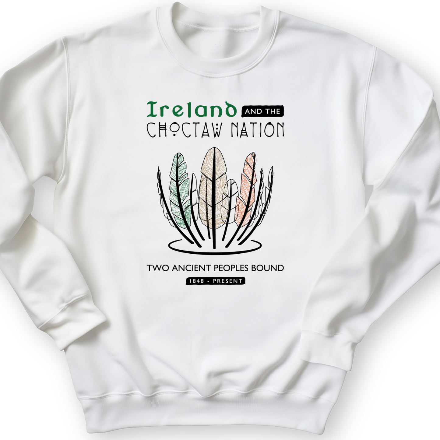Irish-Choctaw Friendship Crewneck White / S