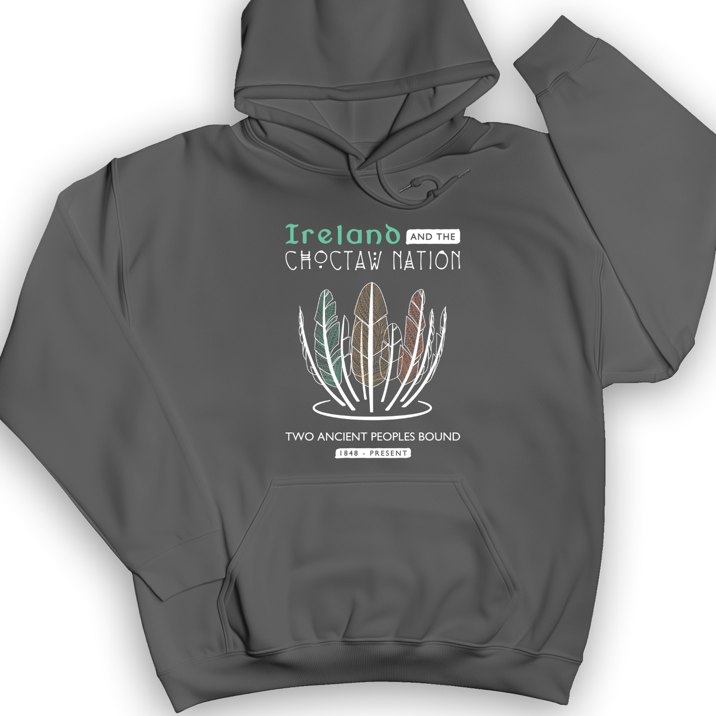 Irish-Choctaw Friendship Hoodie Charcoal / S