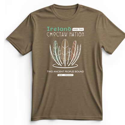 Irish-Choctaw Friendship Premium Tee Heather Olive / S