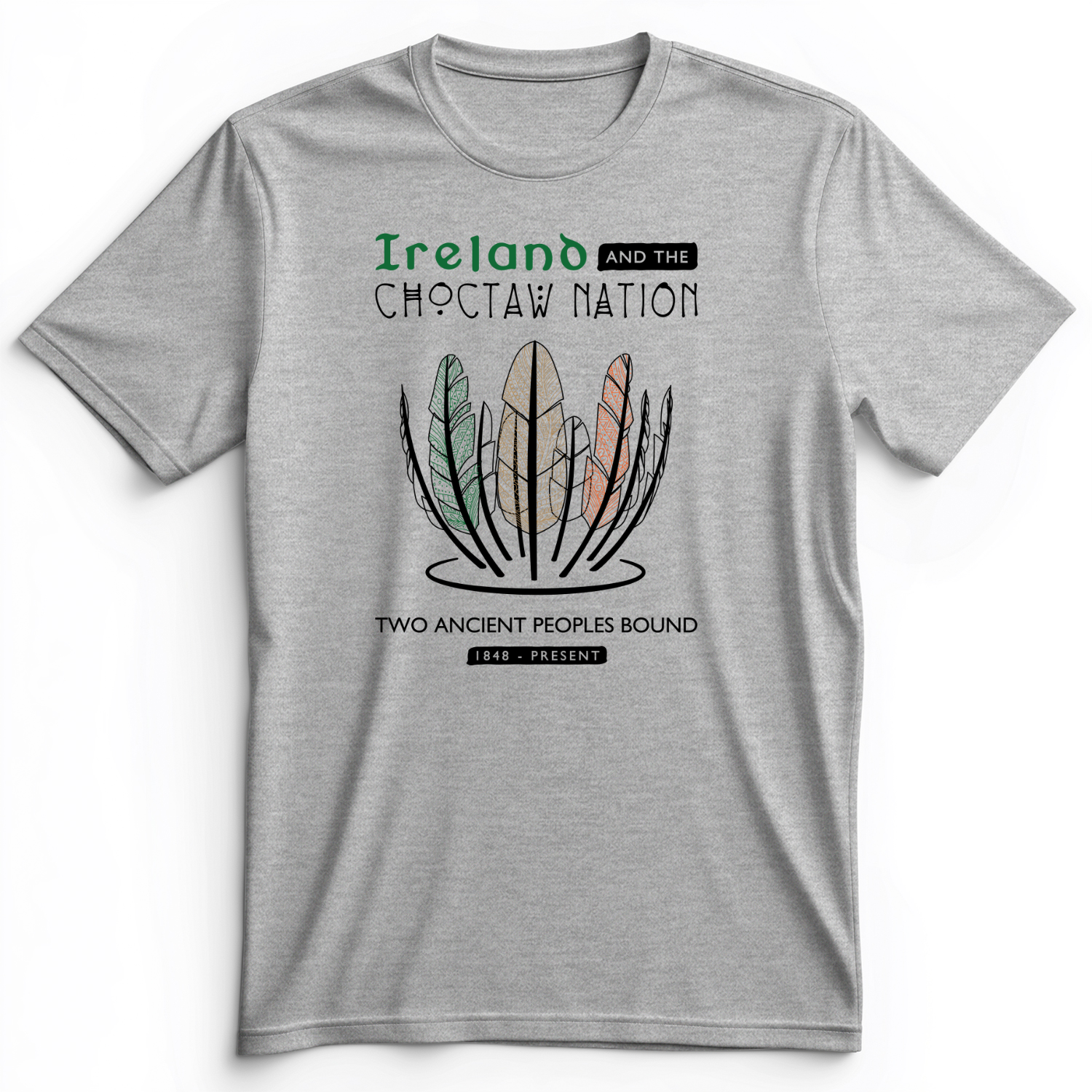 Irish-Choctaw Friendship Premium Tee Athletic Heather / S