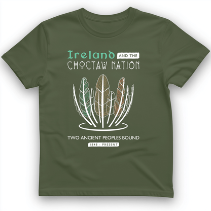 Irish-Choctaw Friendship T-Shirt Military Green / S