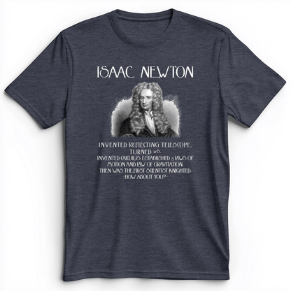 Isaac Newton Premium Tee Heather Navy / S