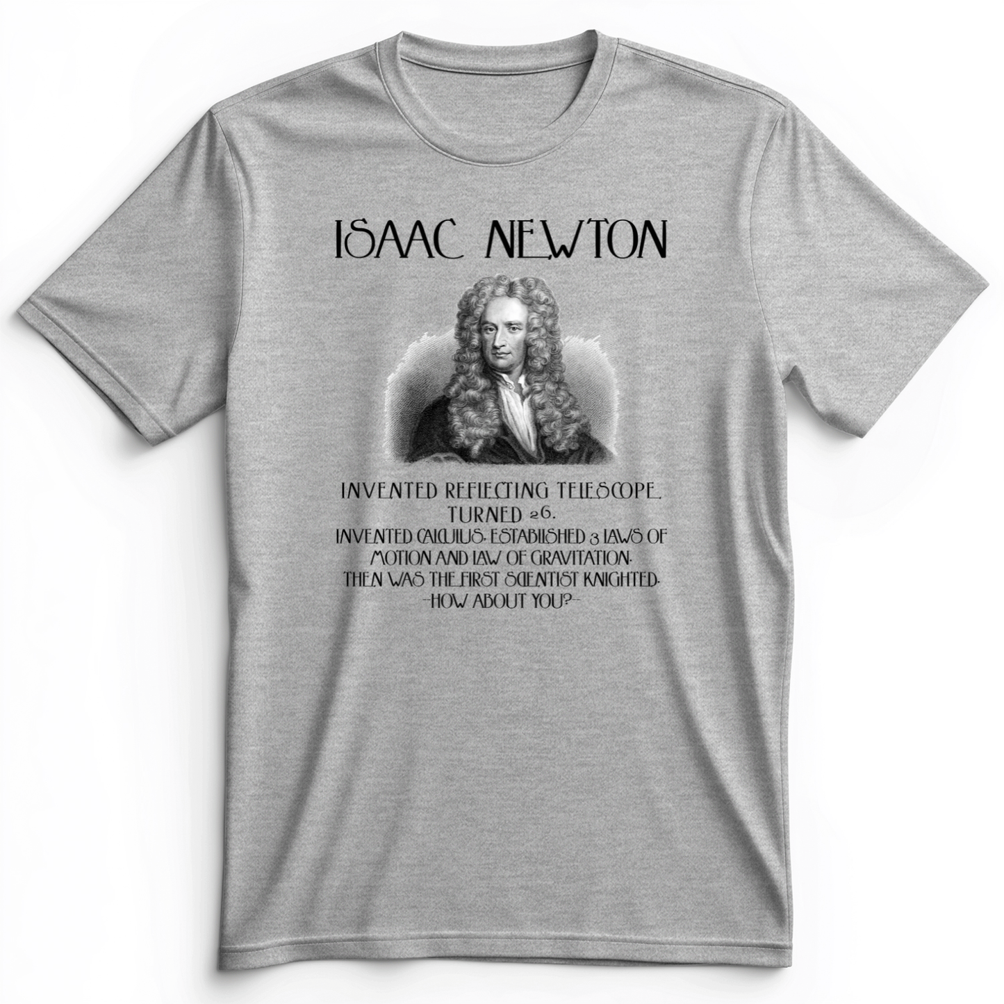 Isaac Newton Premium Tee Athletic Heather / S
