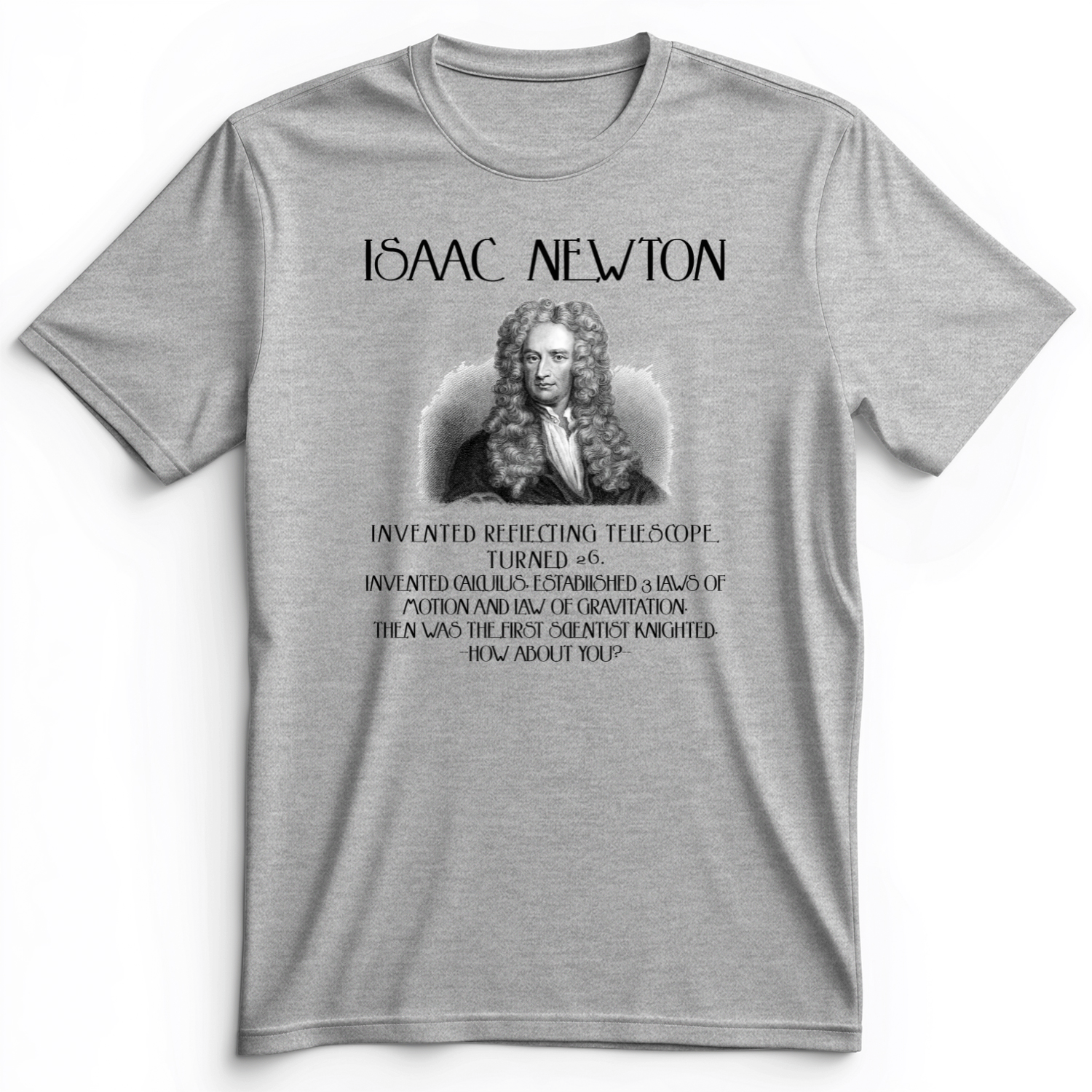 Isaac Newton Premium Tee Athletic Heather / S