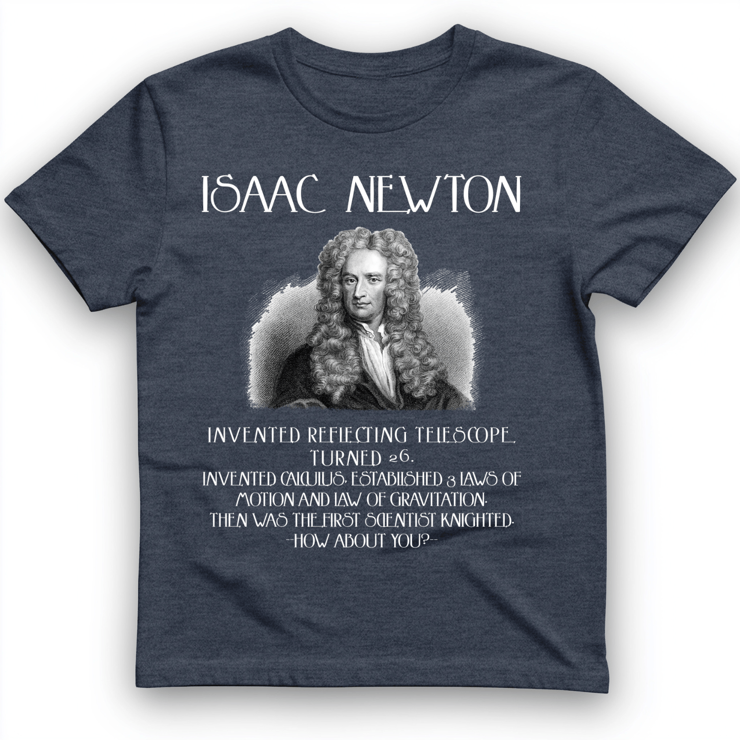 Isaac Newton T-Shirt Heather Navy / S