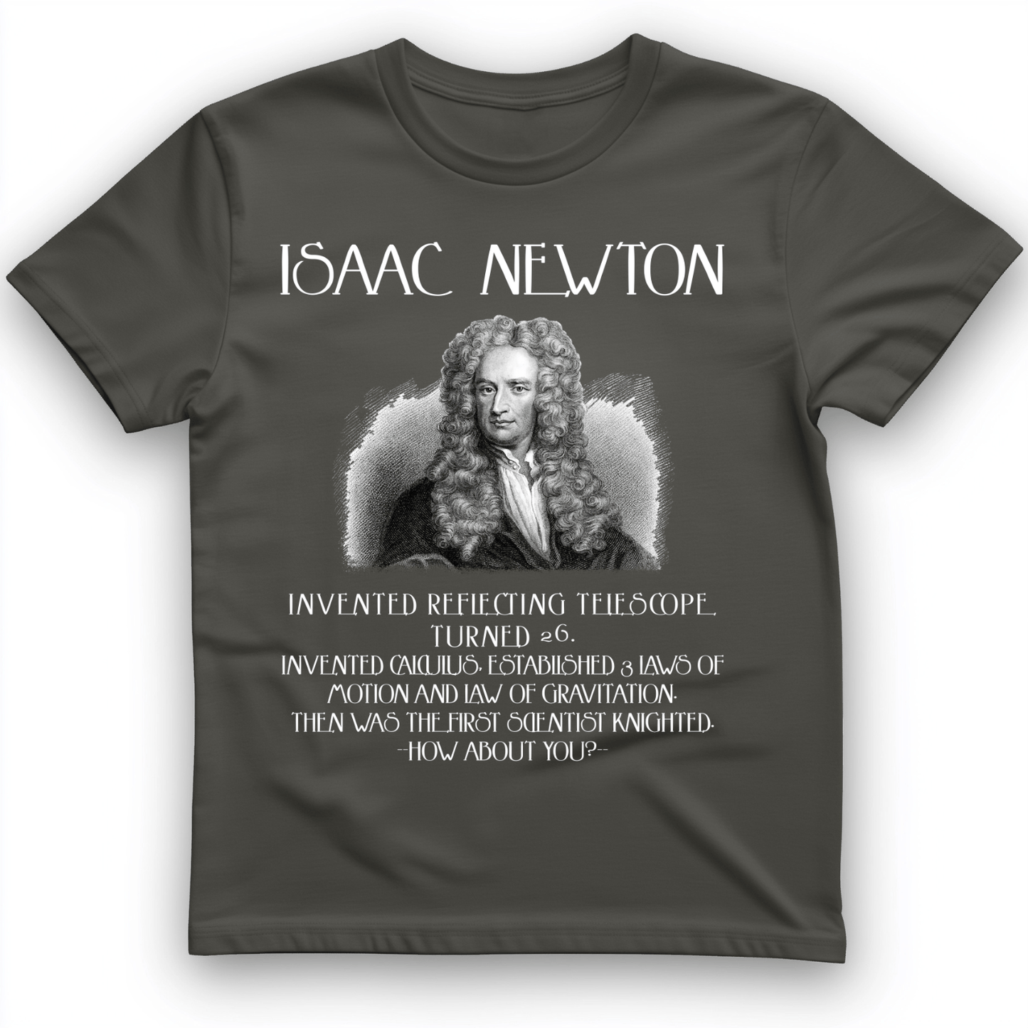 Isaac Newton T-Shirt Charcoal / S