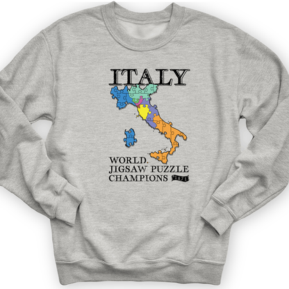 Italy Jigsaw Puzzle Crewneck Sport Grey / S