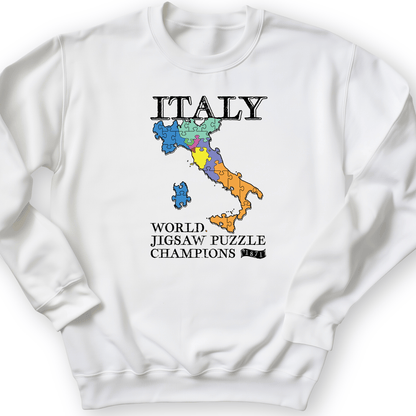 Italy Jigsaw Puzzle Crewneck White / S