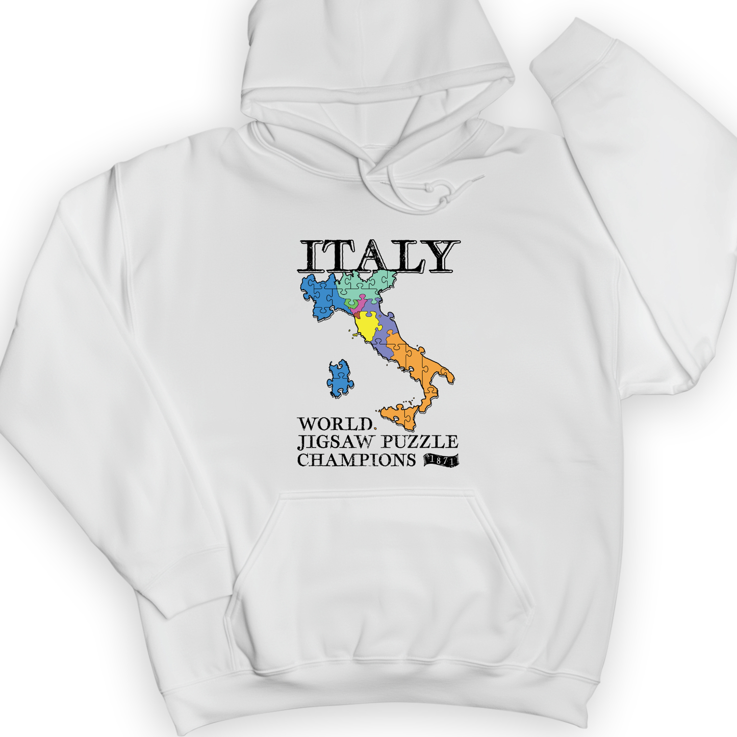 Italy Jigsaw Puzzle Hoodie White / S