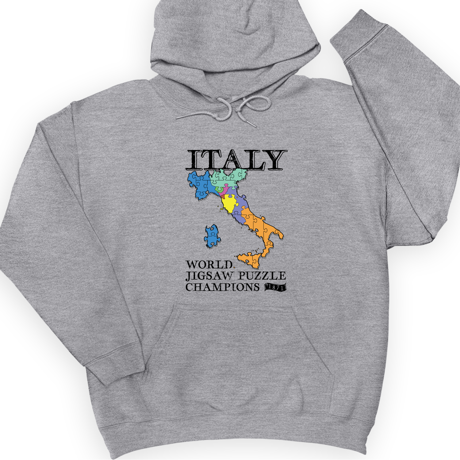 Italy Jigsaw Puzzle Hoodie Sport Grey / S