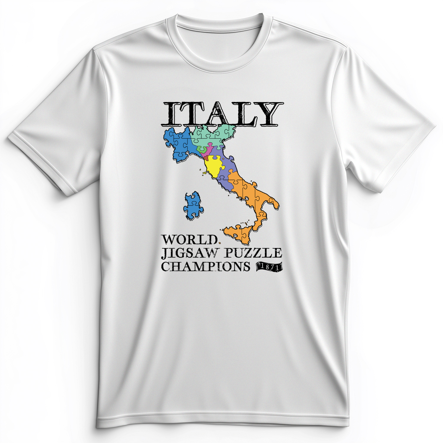 Italy Jigsaw Puzzle Premium Tee White / S