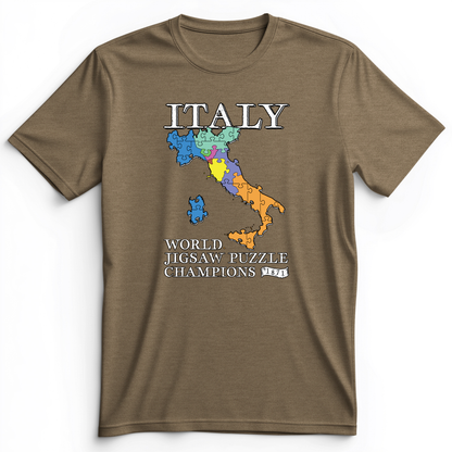 Italy Jigsaw Puzzle Premium Tee Heather Olive / S