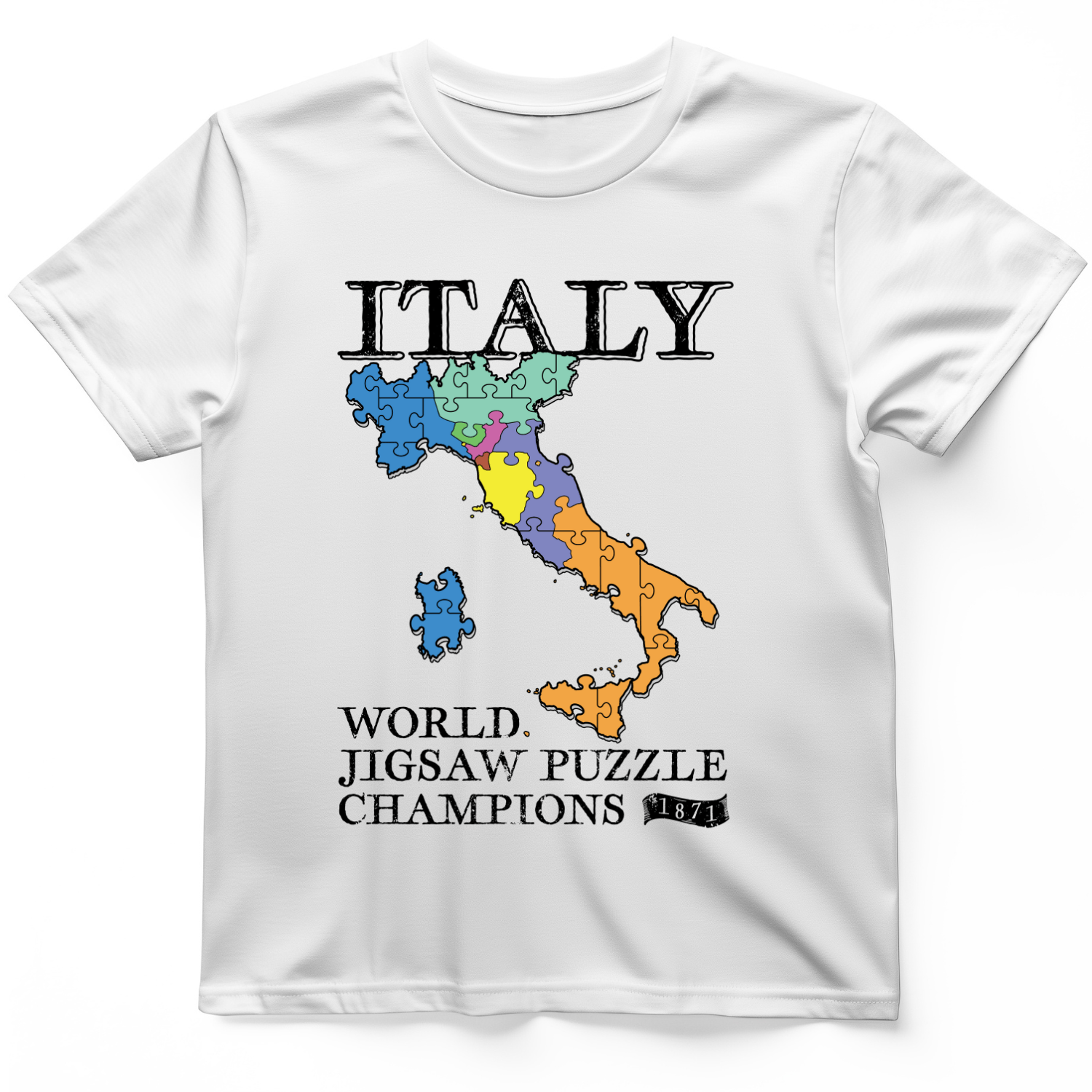 Italy Jigsaw Puzzle T-Shirt White / S