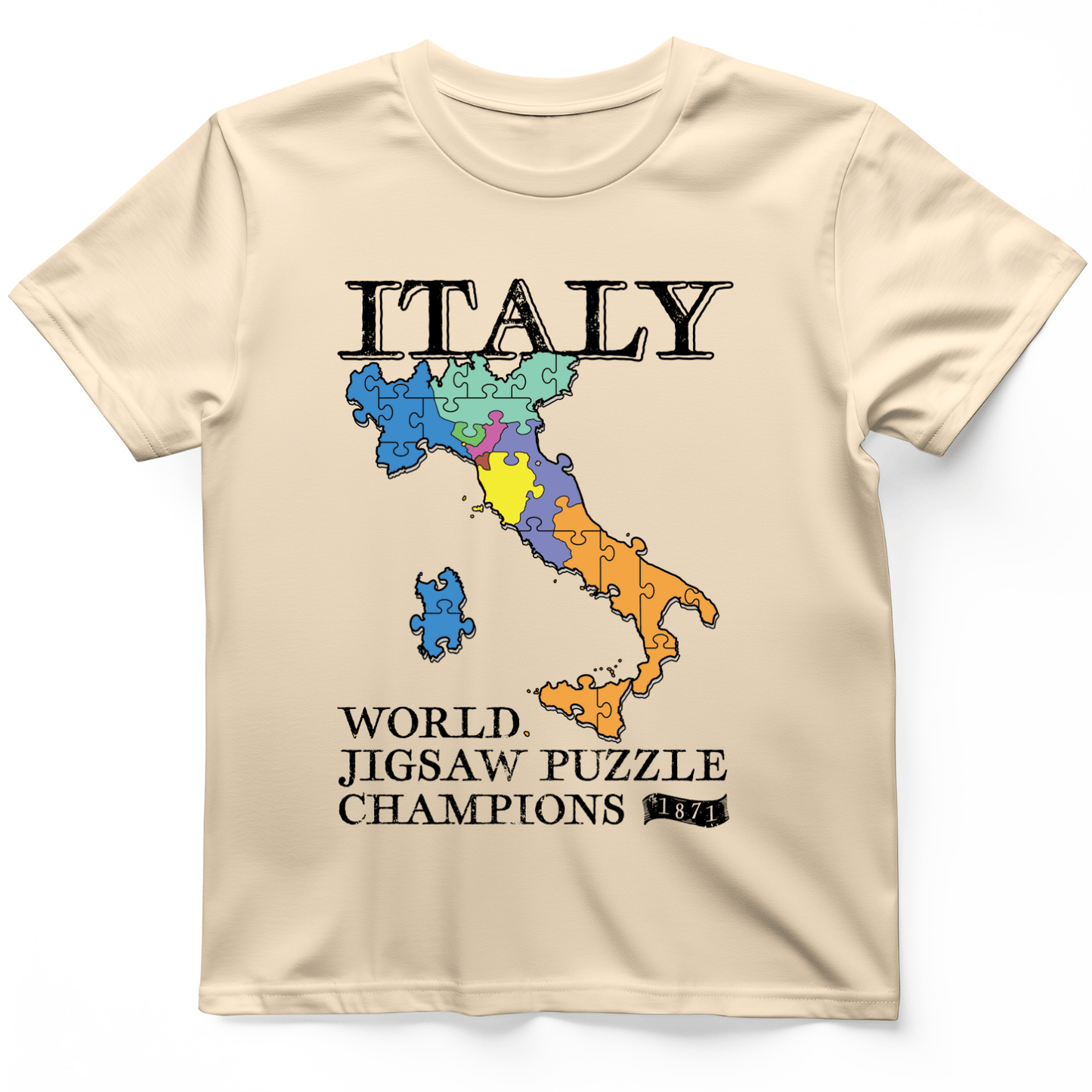 Italy Jigsaw Puzzle T-Shirt Natural / S