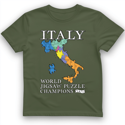 Italy Jigsaw Puzzle T-Shirt Military Green / S
