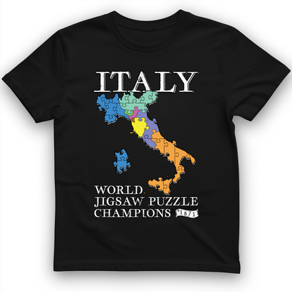 Italy Jigsaw Puzzle T-Shirt Black / S
