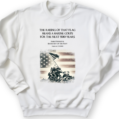 Iwo Jima Flag Crewneck White / S