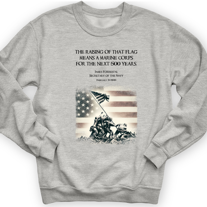 Iwo Jima Flag Crewneck Sport Grey / S