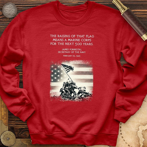 Iwo Jima Flag Crewneck Red / S