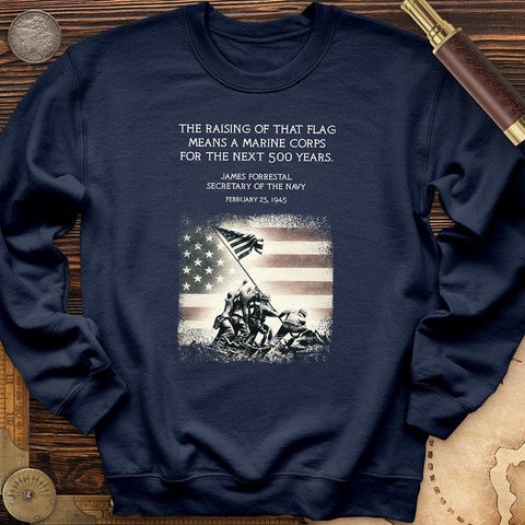 Iwo Jima Flag Crewneck Navy / S