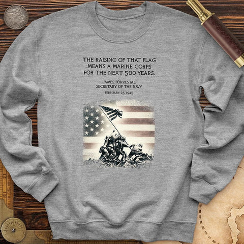 Iwo Jima Flag Crewneck Sport Grey / S