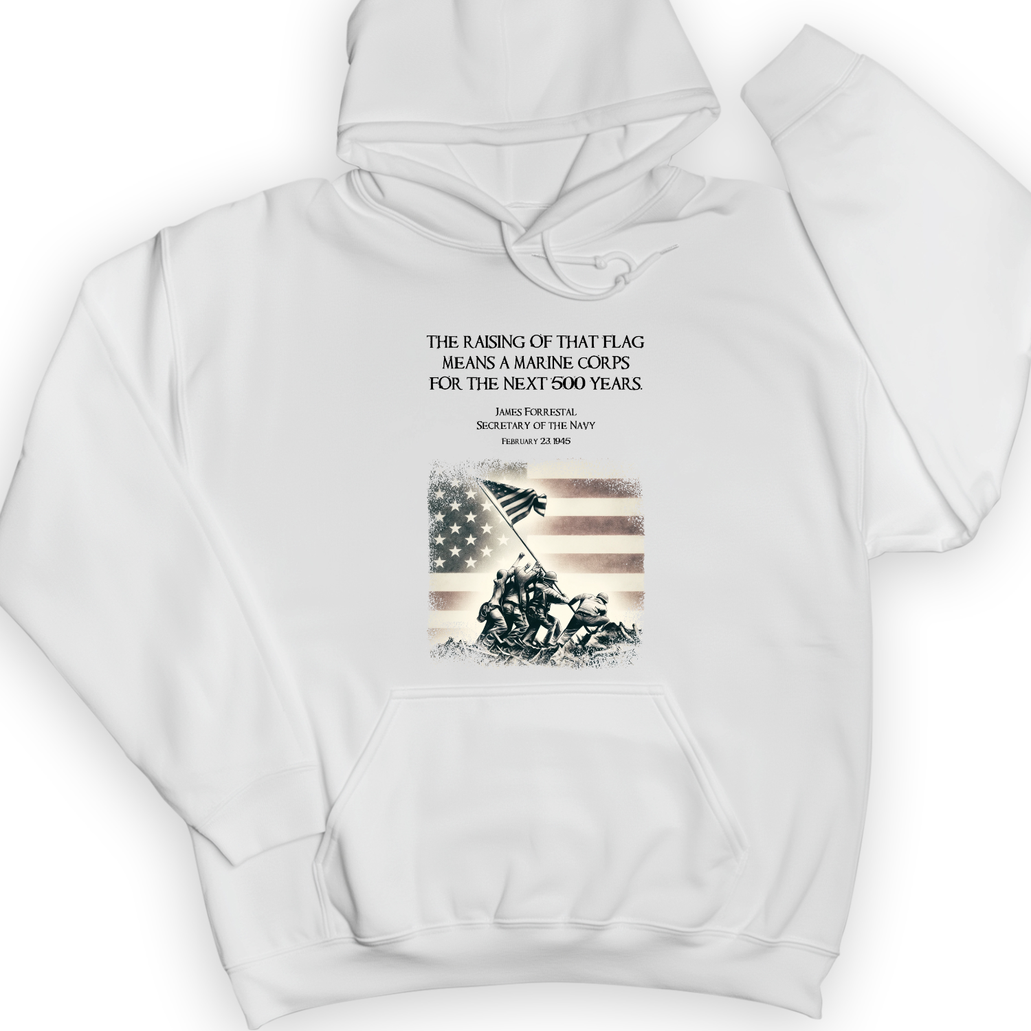 Iwo Jima Flag Hoodie White / S
