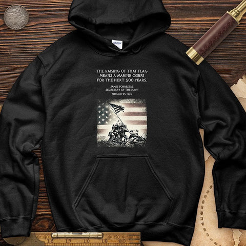 Iwo Jima Flag Hoodie Black / S