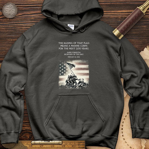 Iwo Jima Flag Hoodie Charcoal / S