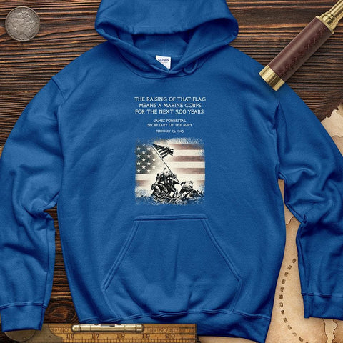 Iwo Jima Flag Hoodie Royal / S