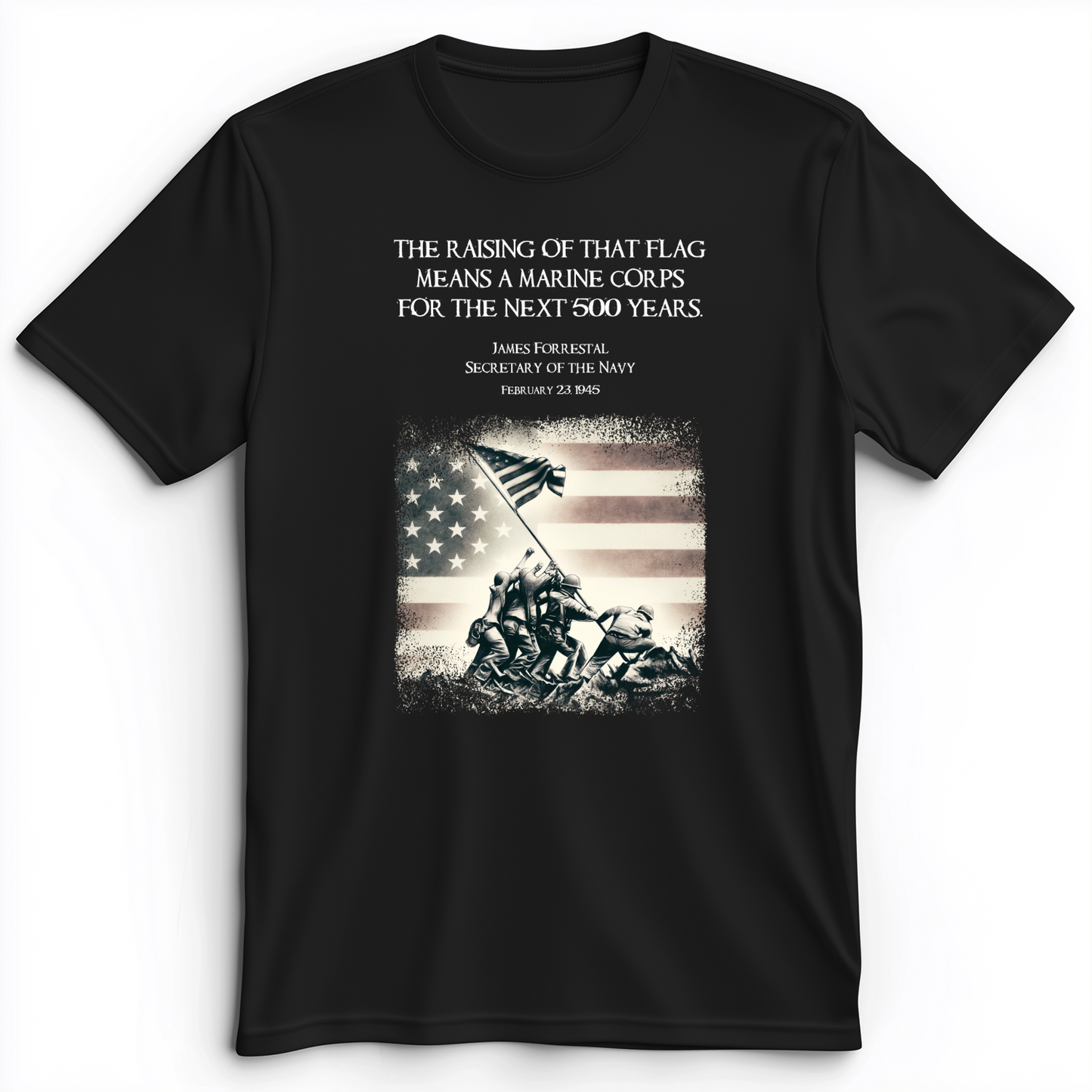 Iwo Jima Flag Premium Tee Black / S