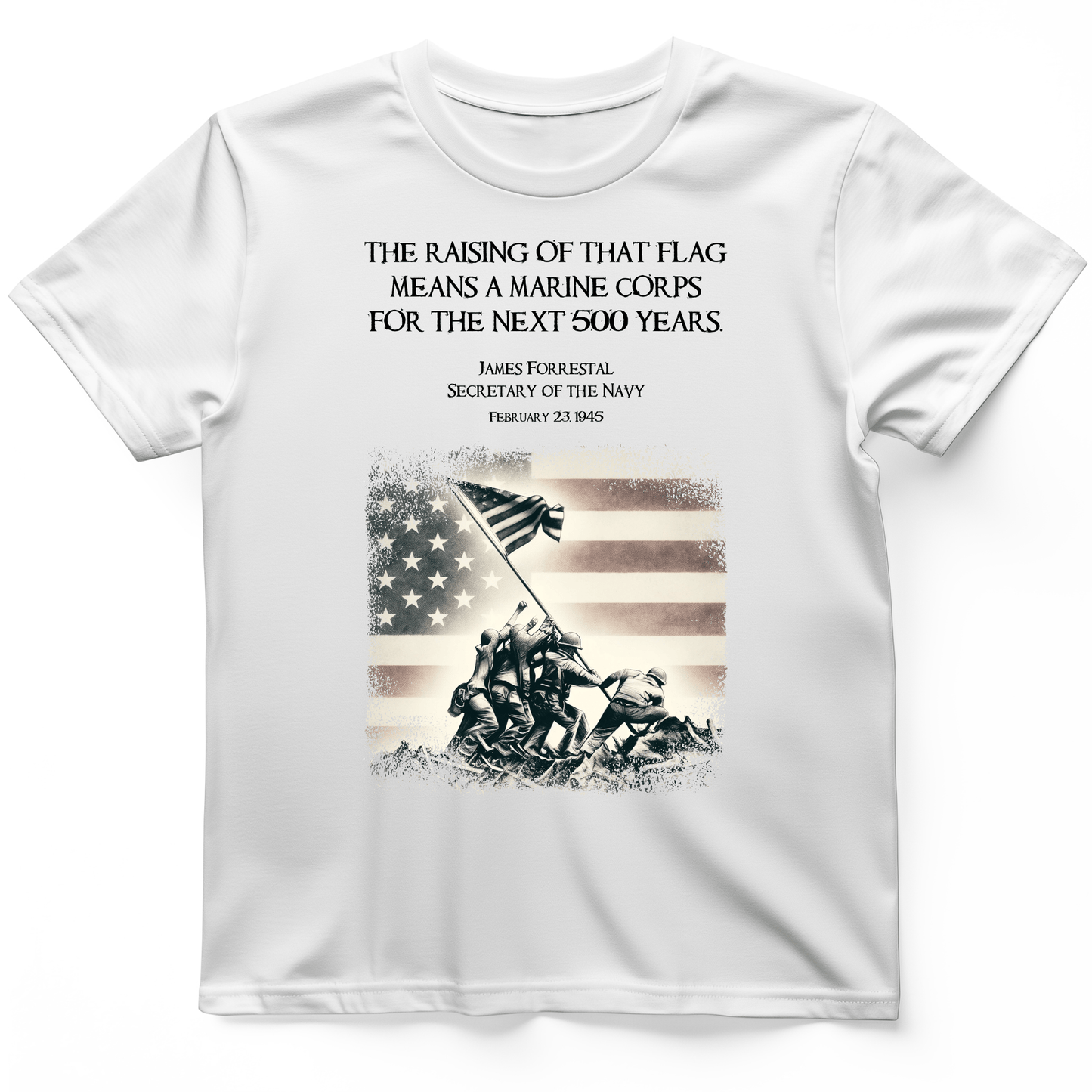 Iwo Jima Flag T-Shirt White / S