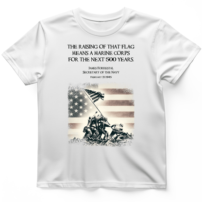 Iwo Jima Flag T-Shirt White / S