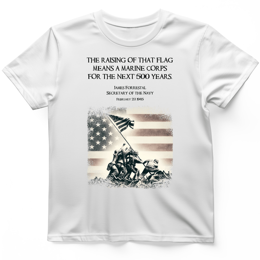Iwo Jima Flag T-Shirt White / S