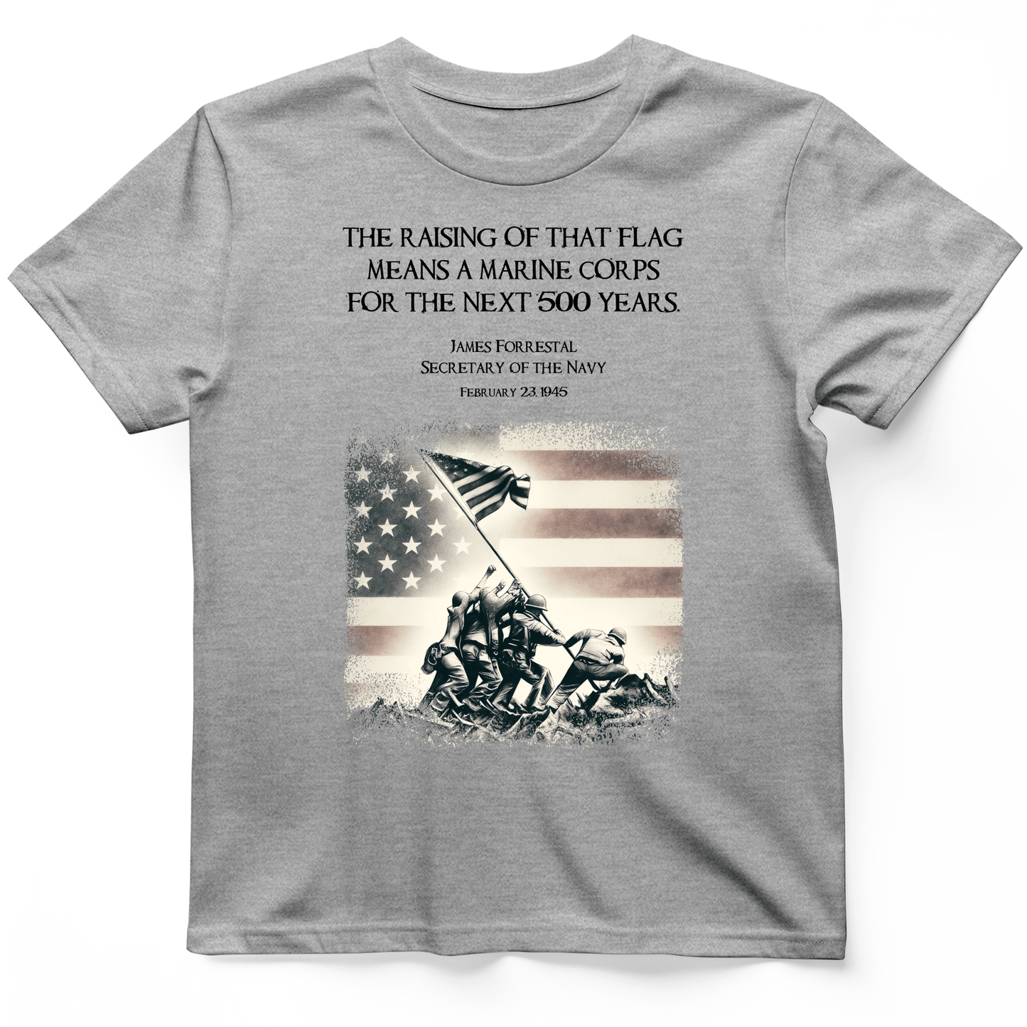 Iwo Jima Flag T-Shirt Sport Grey / S