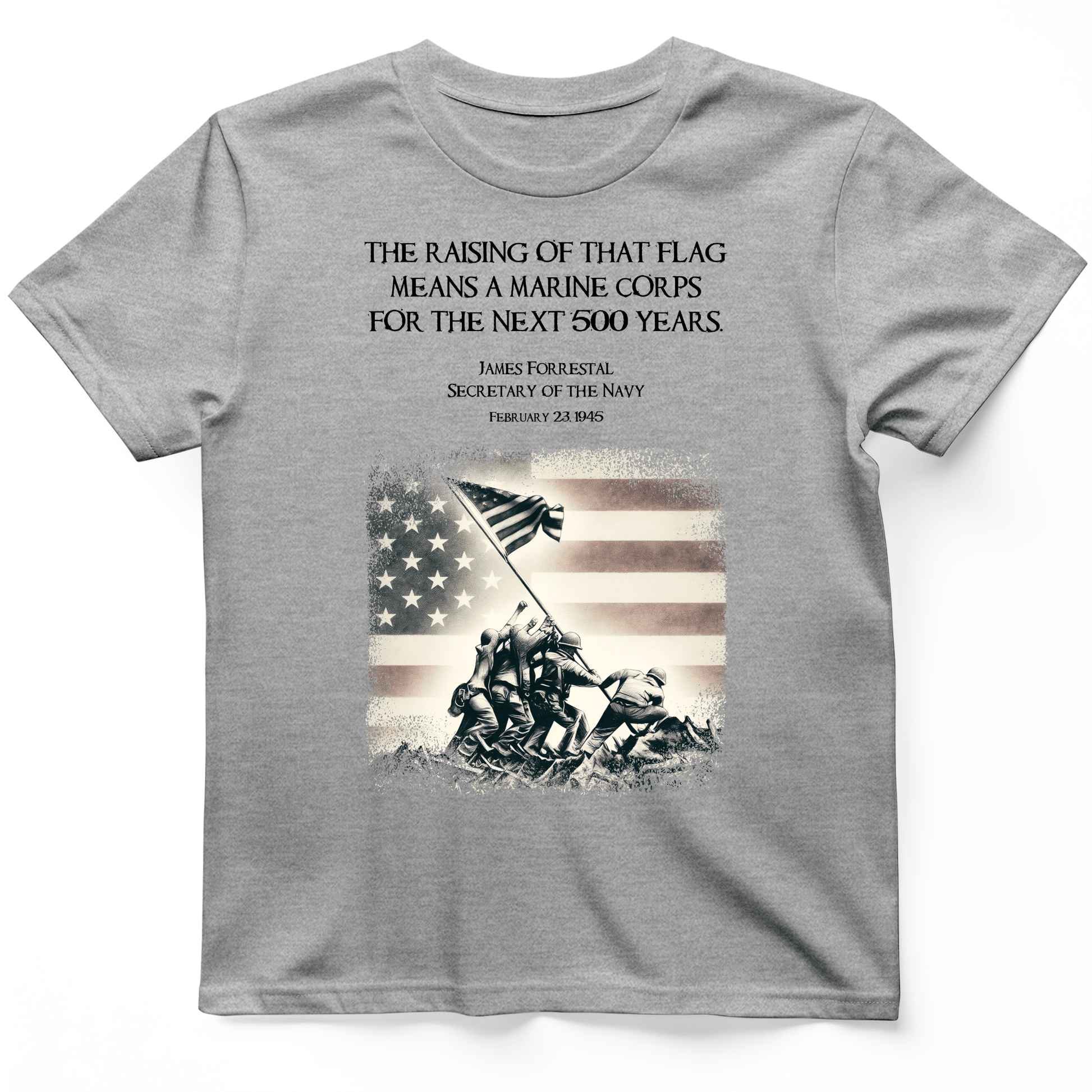 Iwo Jima Flag T-Shirt Sport Grey / S