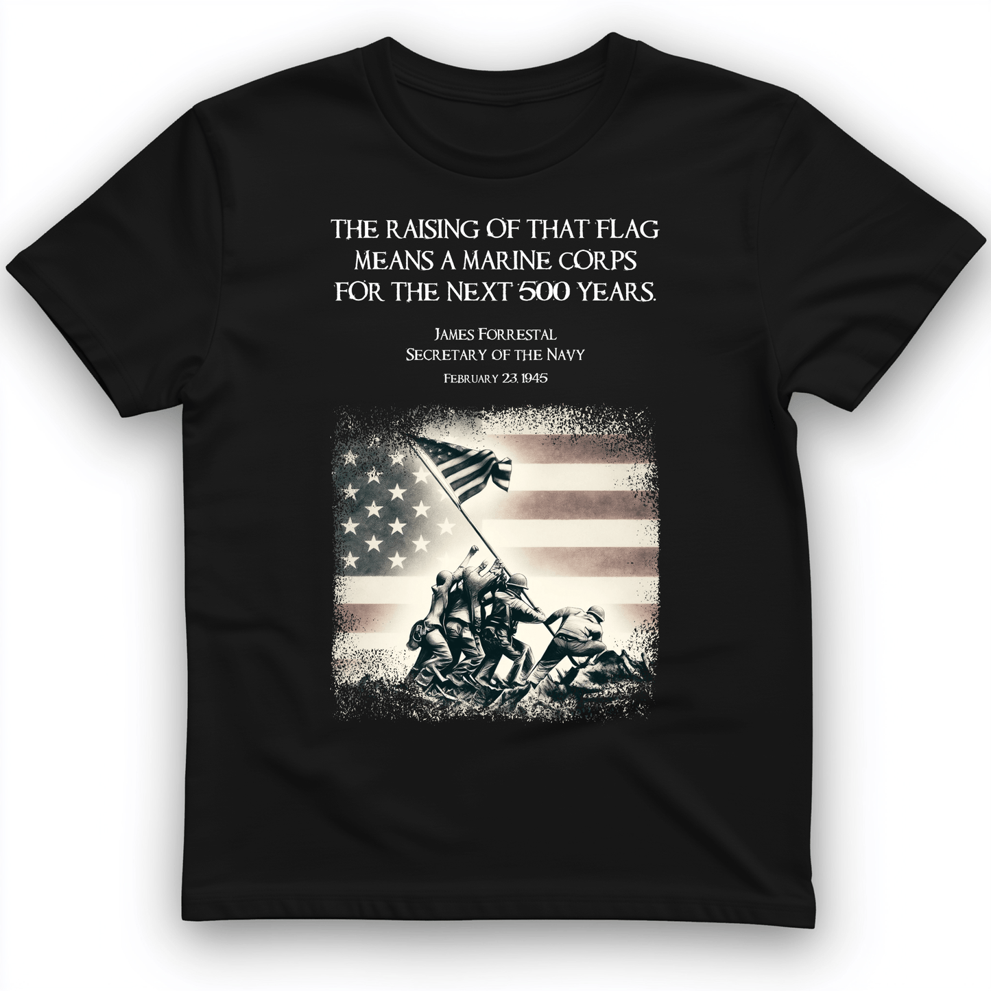 Iwo Jima Flag T-Shirt Black / S