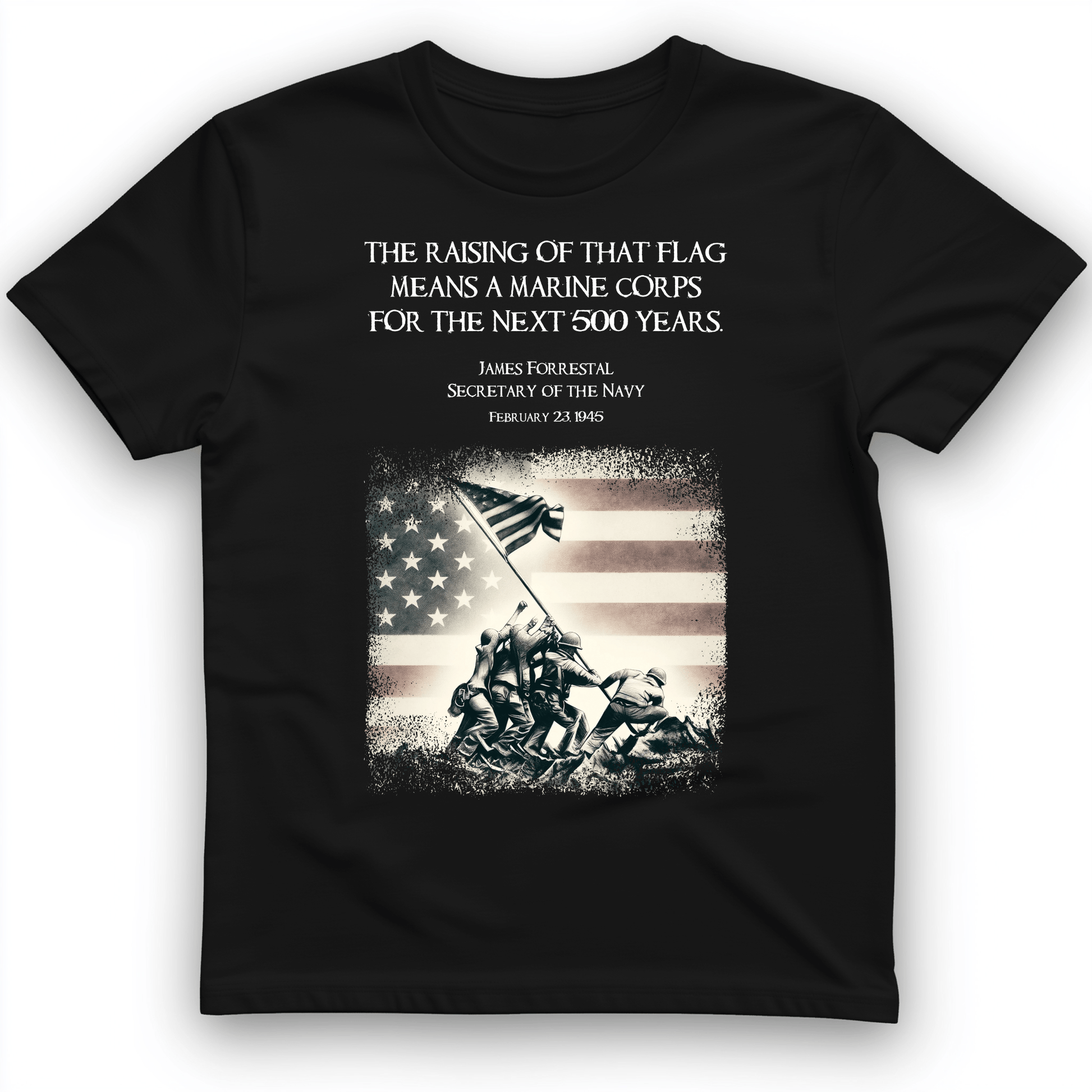 Iwo Jima Flag T-Shirt Black / S