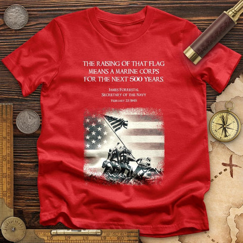 Iwo Jima Flag T-Shirt Red / S