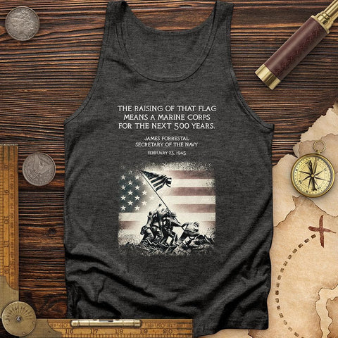 Iwo Jima Flag Tank Charcoal Black TriBlend / XS