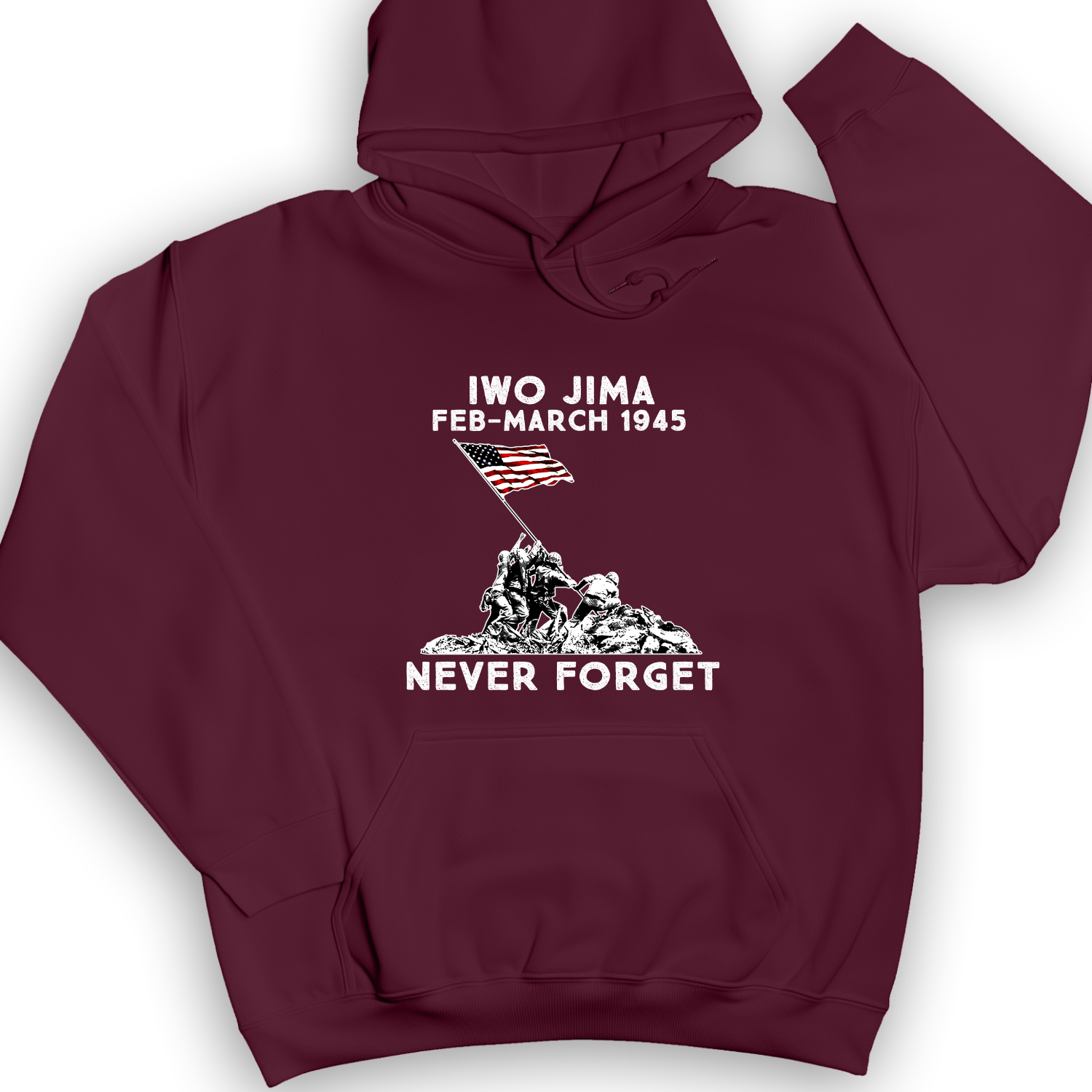 Iwo Jima Hoodie Maroon / S