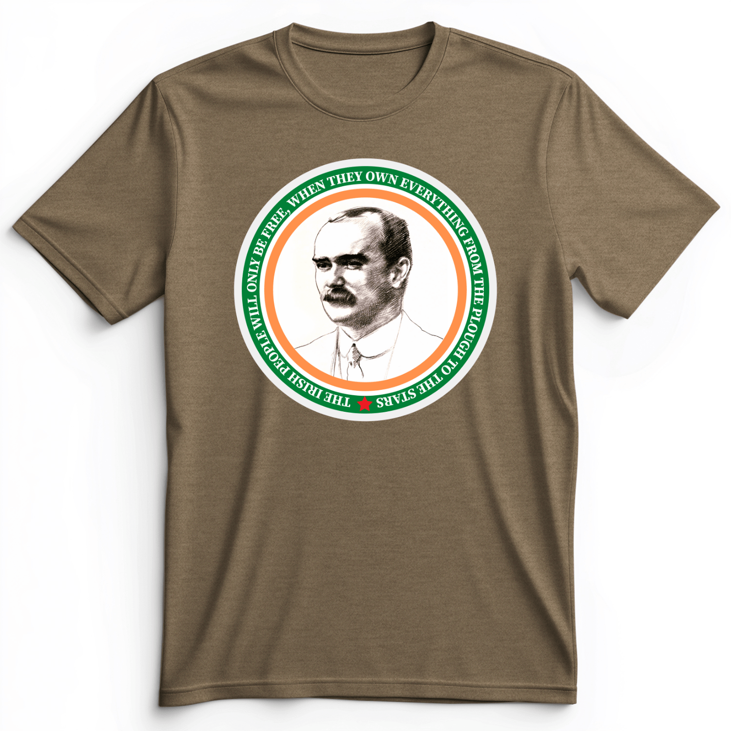 James Connolly Premium Tee Heather Olive / S