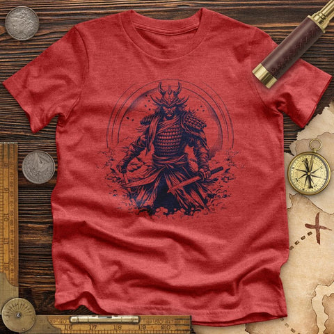 Japanese Samurai High Quality Tee Heather Red / S