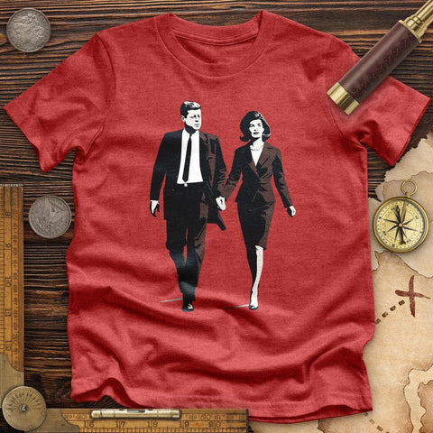 JFK and Jackie High Quality Tee Heather Red / S