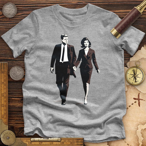 JFK and Jackie High Quality Tee Athletic Heather / S