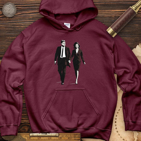 JFK and Jackie Hoodie Maroon / S