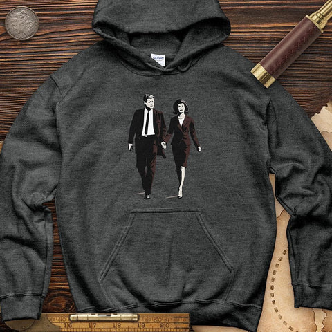 JFK and Jackie Hoodie Dark Heather / S